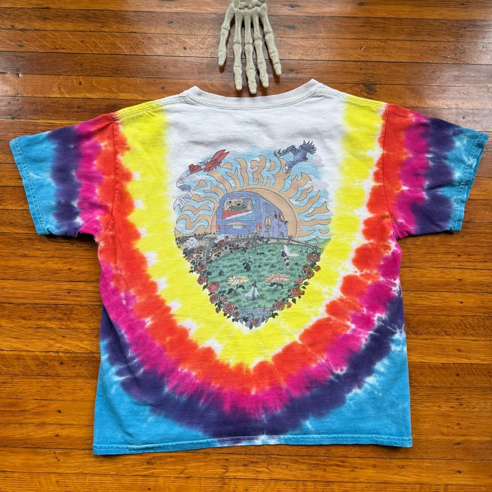 Vintage Distressed Grateful Dead 1994 Spring Tour Two Sided Tie Dye ~ Size Small - Picture 7 of 8